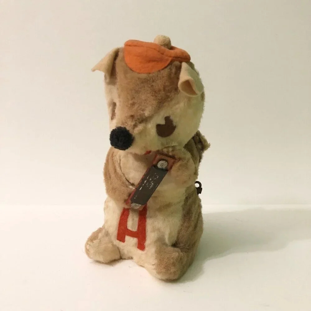 Vintage 1950s Alvin  And The Chipmunks Wind Up Musical Alvin Plush Figure
